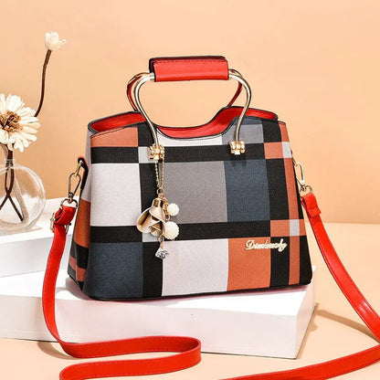 Carry | Torebka damska kraciasta elegancka do ręki i na ramię stylowa klasyczna