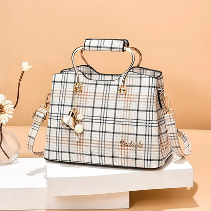 Carry | Torebka damska kraciasta elegancka do ręki i na ramię stylowa klasyczna