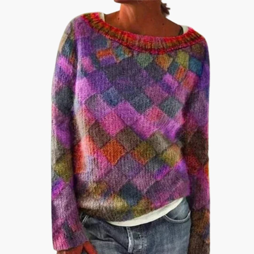 Viviana - Pull Femme avec Col Rond et Manches Longues