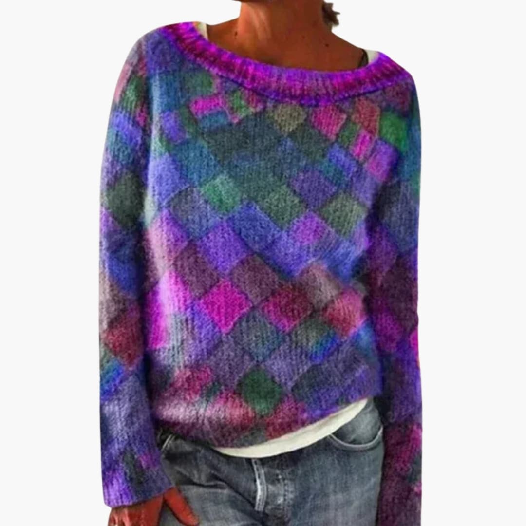 Viviana - Pull Femme avec Col Rond et Manches Longues