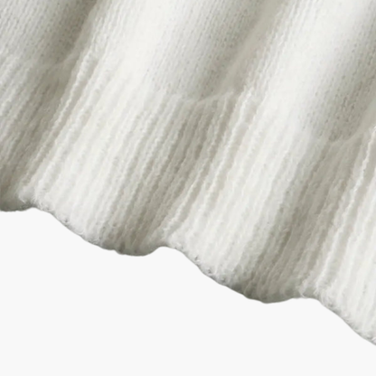 Evelina - Pull à manches longues pour femme avec col à volants et boutons nacrés