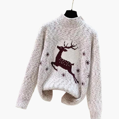 Bogna - Świąteczny sweter damski z golfem