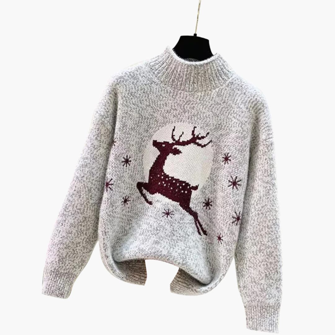 Bogna - Świąteczny sweter damski z golfem