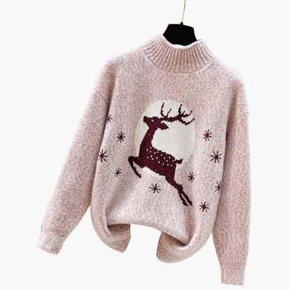 Bogna - Świąteczny sweter damski z golfem