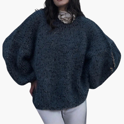 Zerella - Dzianinowy sweter damski z szerokimi rękawami i wzorzystą powierzchnią