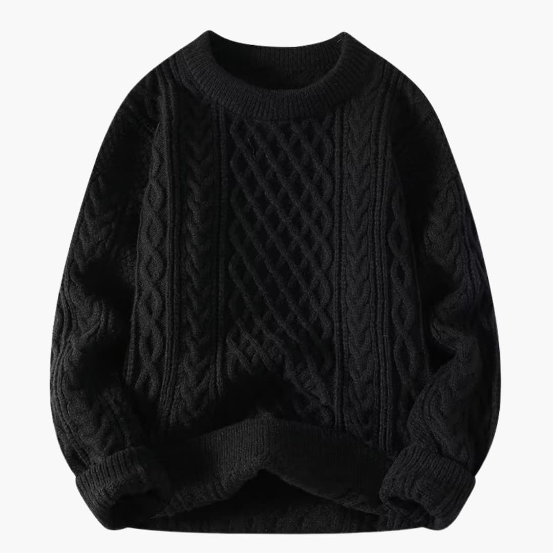 Isabelle - Pull femme avec col rond et maille torsadée