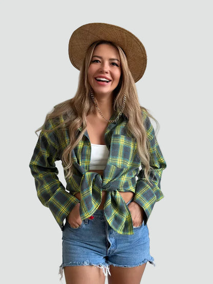 Helen | koszula damska flanelowa oversize w kratę na jesień