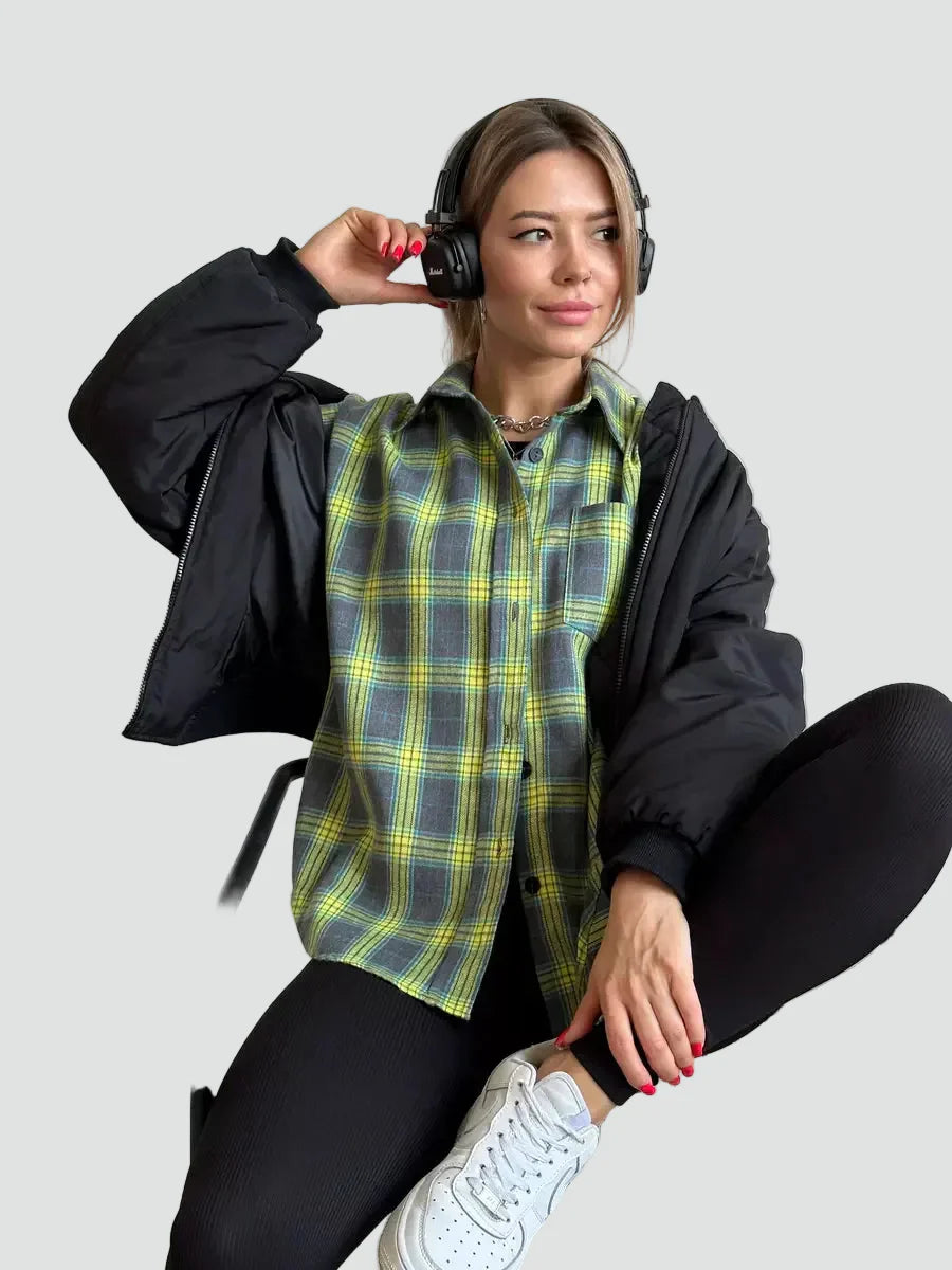 Helen | koszula damska flanelowa oversize w kratę na jesień