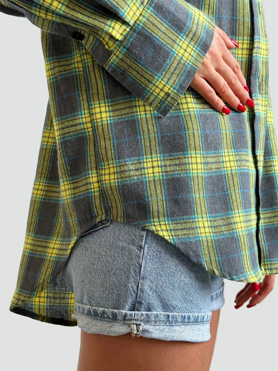 Helen | koszula damska flanelowa oversize w kratę na jesień