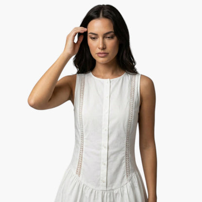 Marjorie | Damska sukienka mini zapinana na guziki z przodu casual elegancka