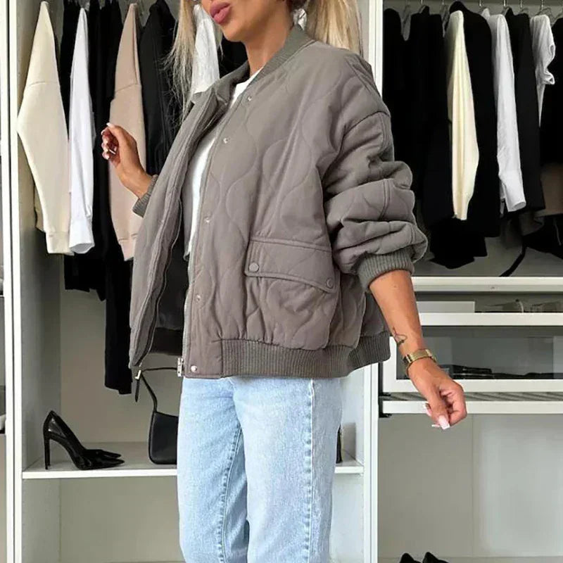 Maisie - Kurtka Jesienna Damska Bomber | Taliowany Krój