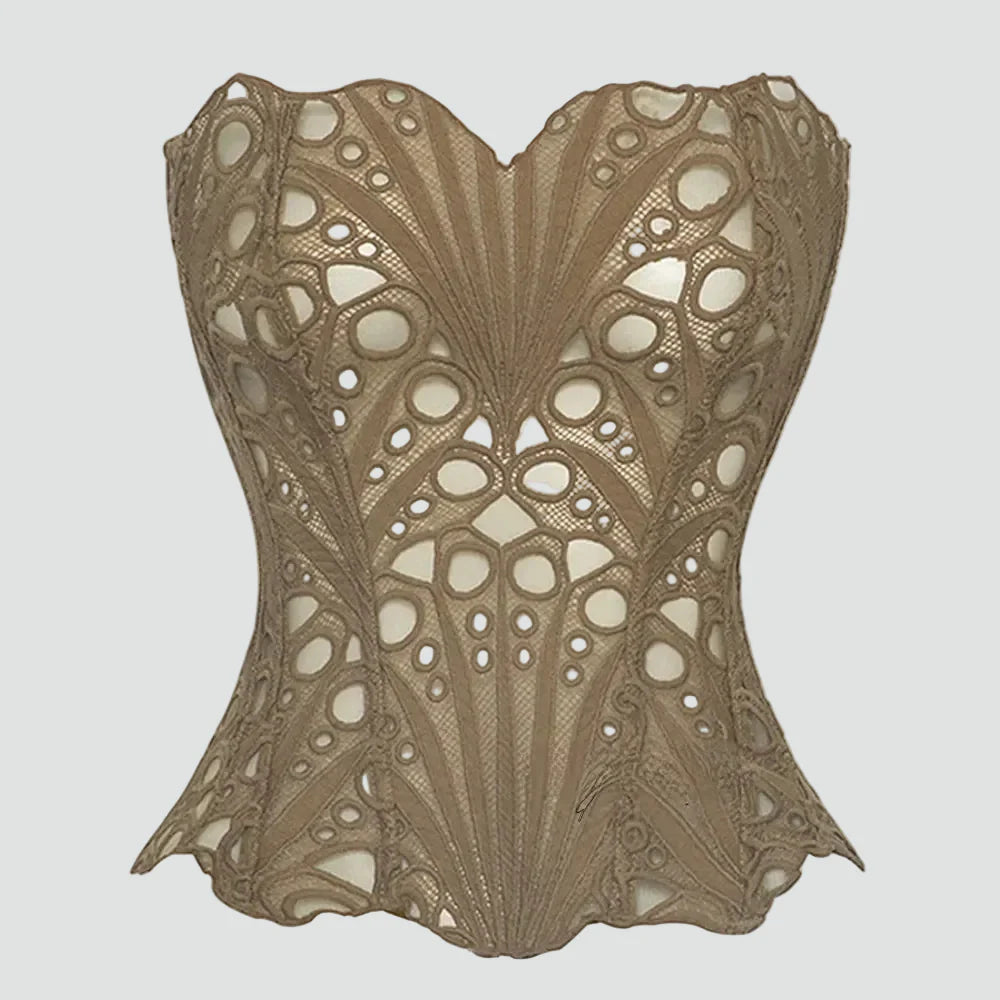 Margaretta | Top bustier damski koronkowy bez ramiączek w eleganckim stylu
