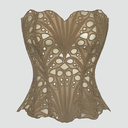 Margaretta | Top bustier damski koronkowy bez ramiączek w eleganckim stylu