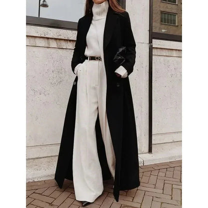 Cordelia | Długi damski płaszcz dwurzędowy