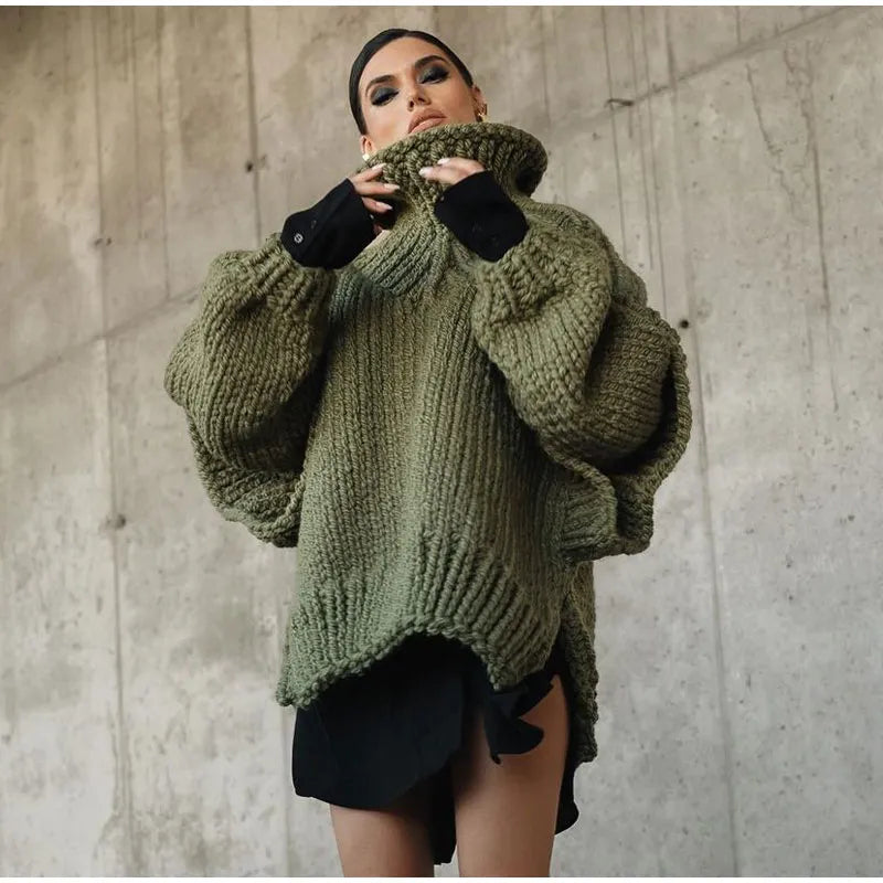 Magda | Damski sweter oversize z golfem