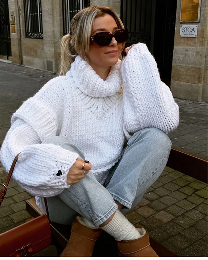 Magda | Damski sweter oversize z golfem