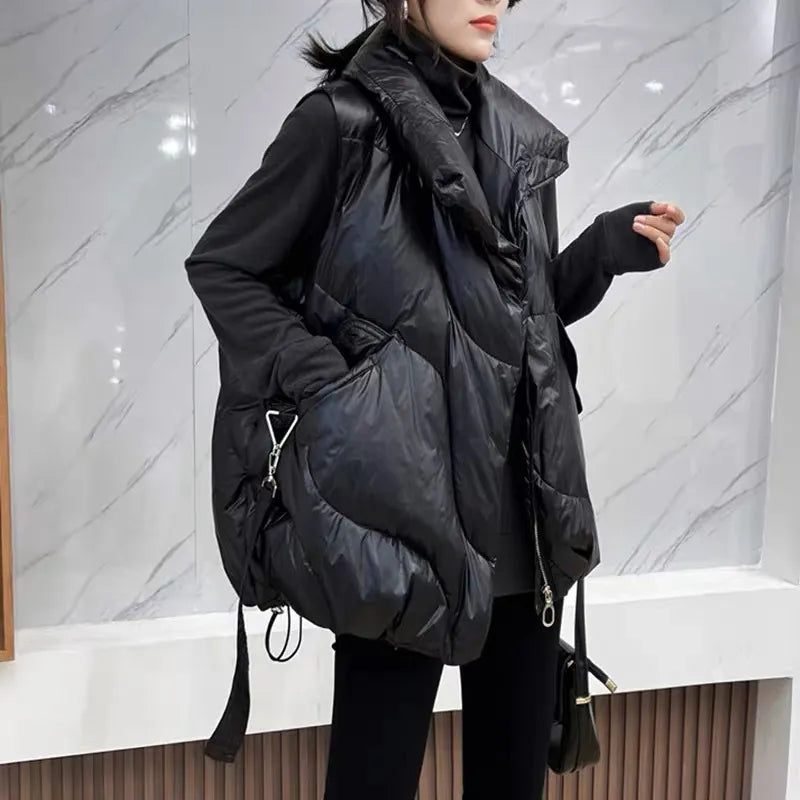 Marvella - Damska pikowana kamizelka oversize – ciepła i stylowa
