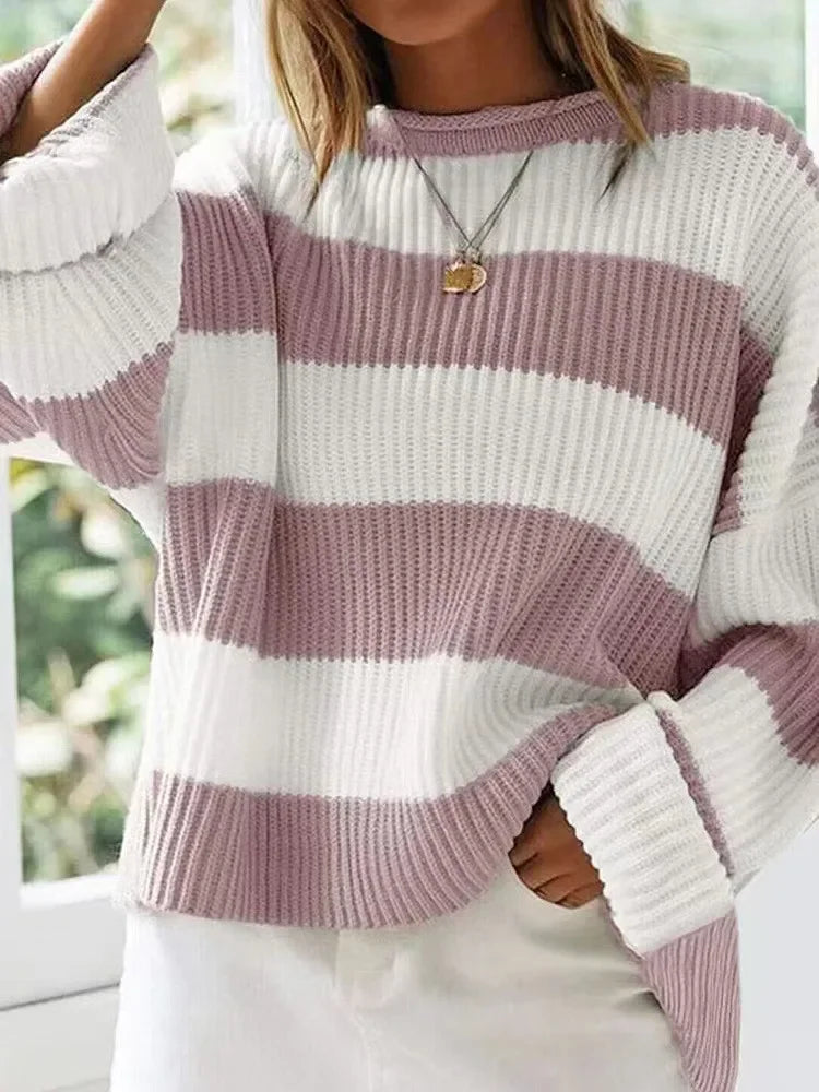 Hanna | Oversize’owy damski sweter w paski