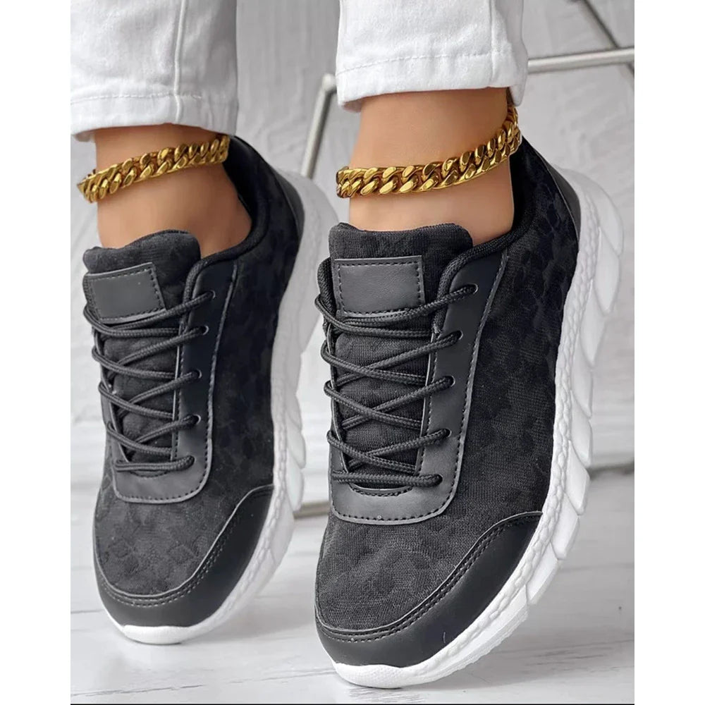 Elvira - Damskie buty sportowe sneakersy ortopedyczne z koronkowymi wstawkami