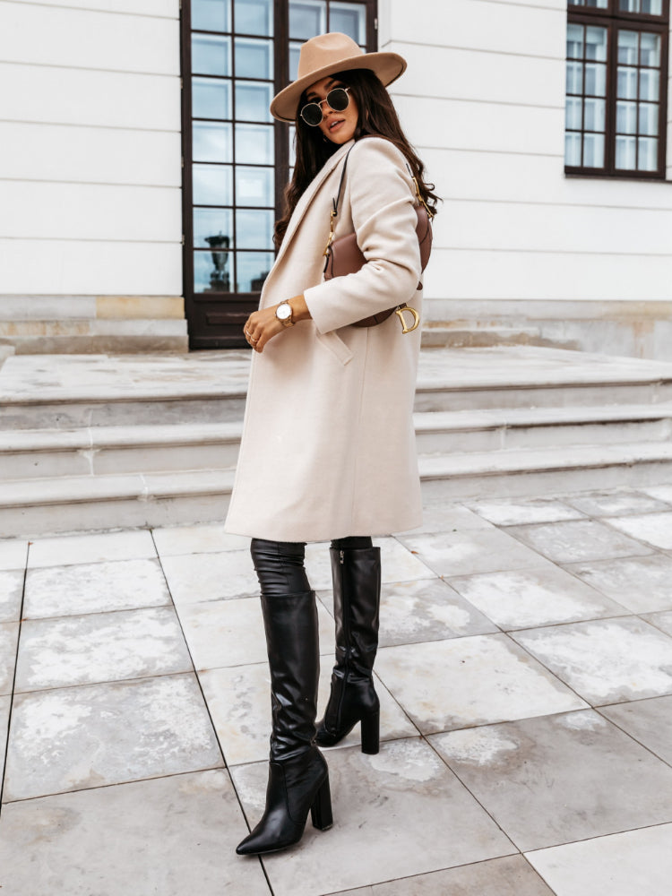 Olivia | Długi i elegancki damski płaszcz zimowy