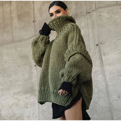 Magda | Damski sweter oversize z golfem