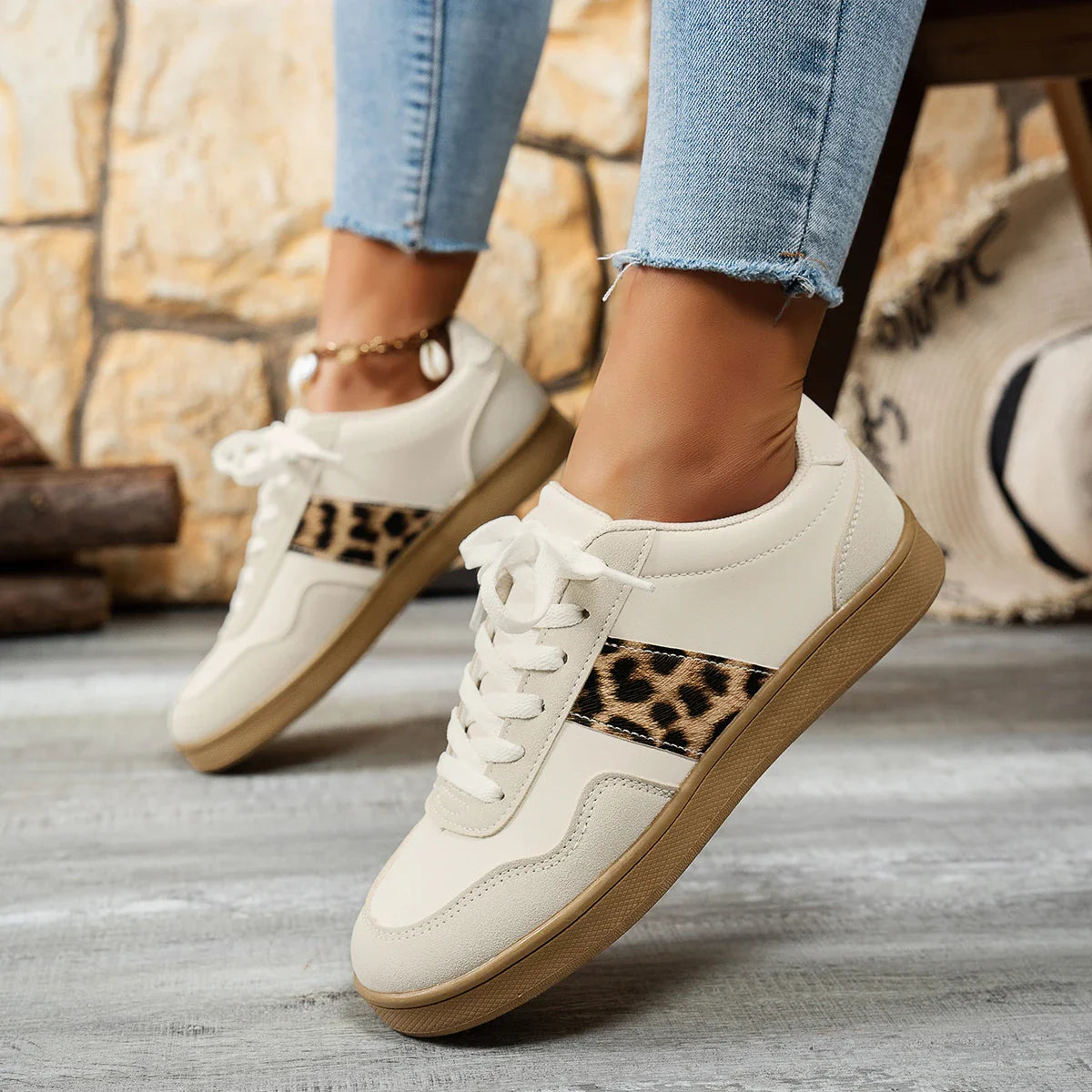 Adrianna - Damskie sneakersy z motywem panterki