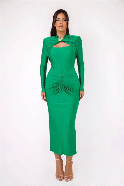 Glenna | Sukienka midi FRESH LABEL Aiaccia elegancka casualowa