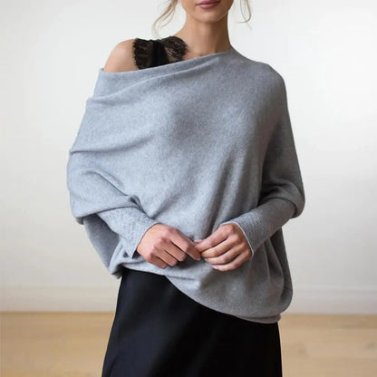 Lody | Miękki Sweter Oversize z Dekoltem Łódka