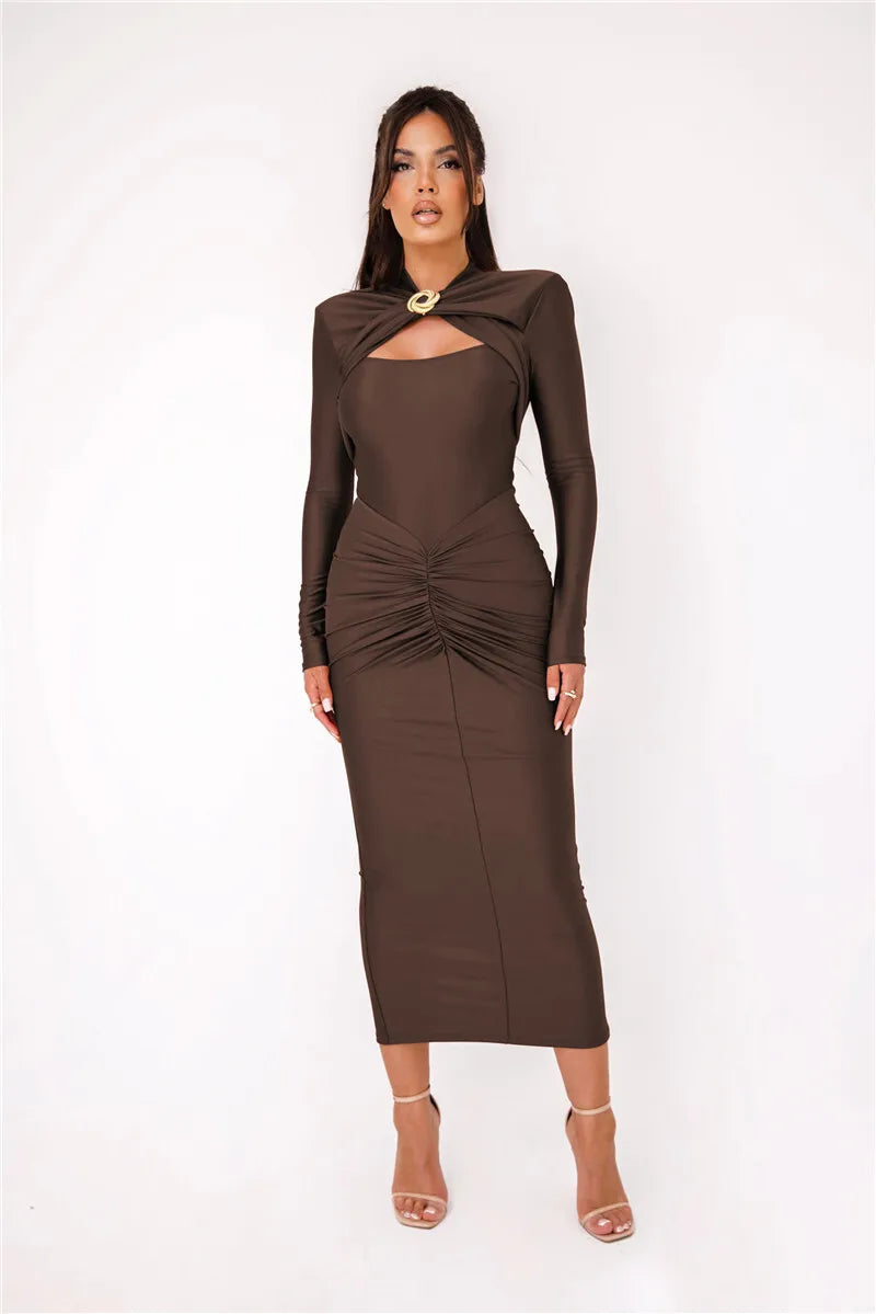 Glenna | Sukienka midi FRESH LABEL Aiaccia elegancka casualowa