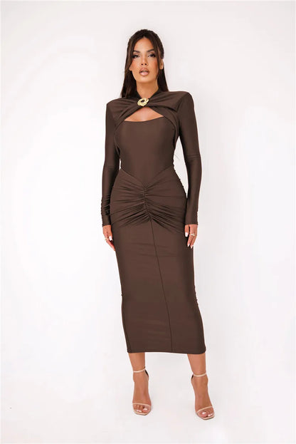 Glenna | Sukienka midi FRESH LABEL Aiaccia elegancka casualowa
