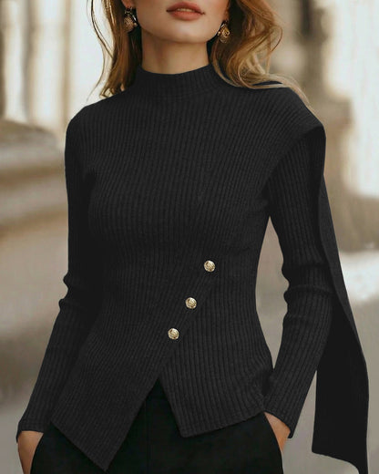 Valarie | Elegancki damski top dzianinowy z półgolfem