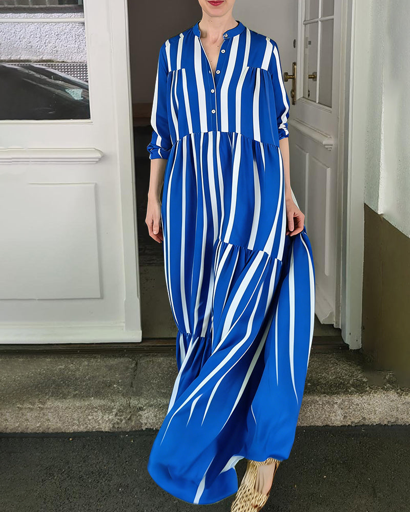 Jayda | Sukienka maxi damska w paski w wiosenno-letnim stylu