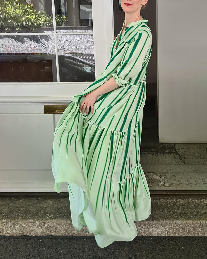 Jayda | Sukienka maxi damska w paski w wiosenno-letnim stylu
