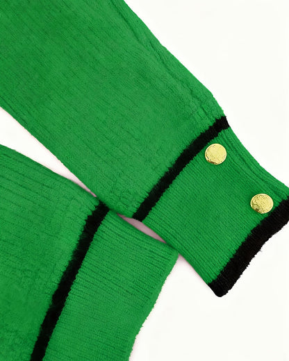 Zelda | Casualowy damski krótki sweter polo w stylu colorblock, nowoczesny i swobodny fason