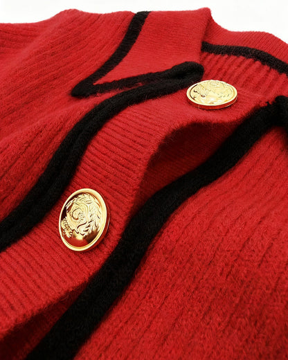 Zelda | Casualowy damski krótki sweter polo w stylu colorblock, nowoczesny i swobodny fason