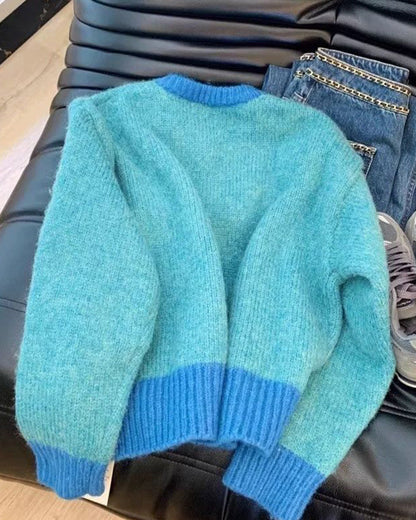 Imelda | Casualowy damski sweter kardigan o luźnym kroju z mieszanką kolorów