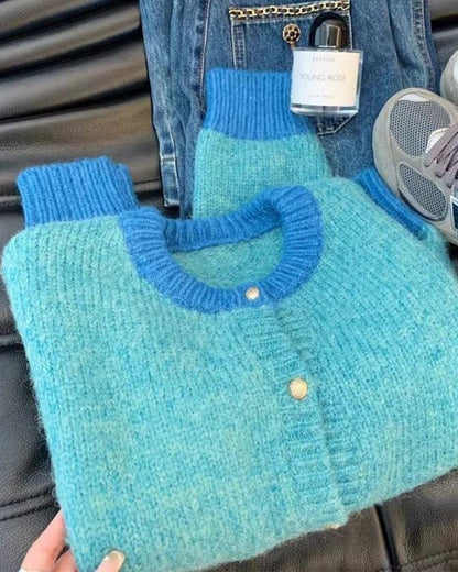 Imelda | Casualowy damski sweter kardigan o luźnym kroju z mieszanką kolorów