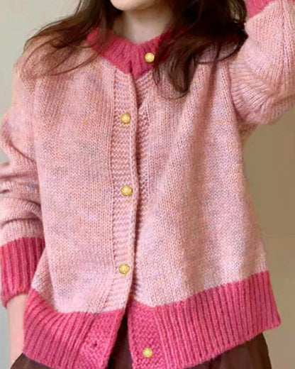Imelda | Casualowy damski sweter kardigan o luźnym kroju z mieszanką kolorów