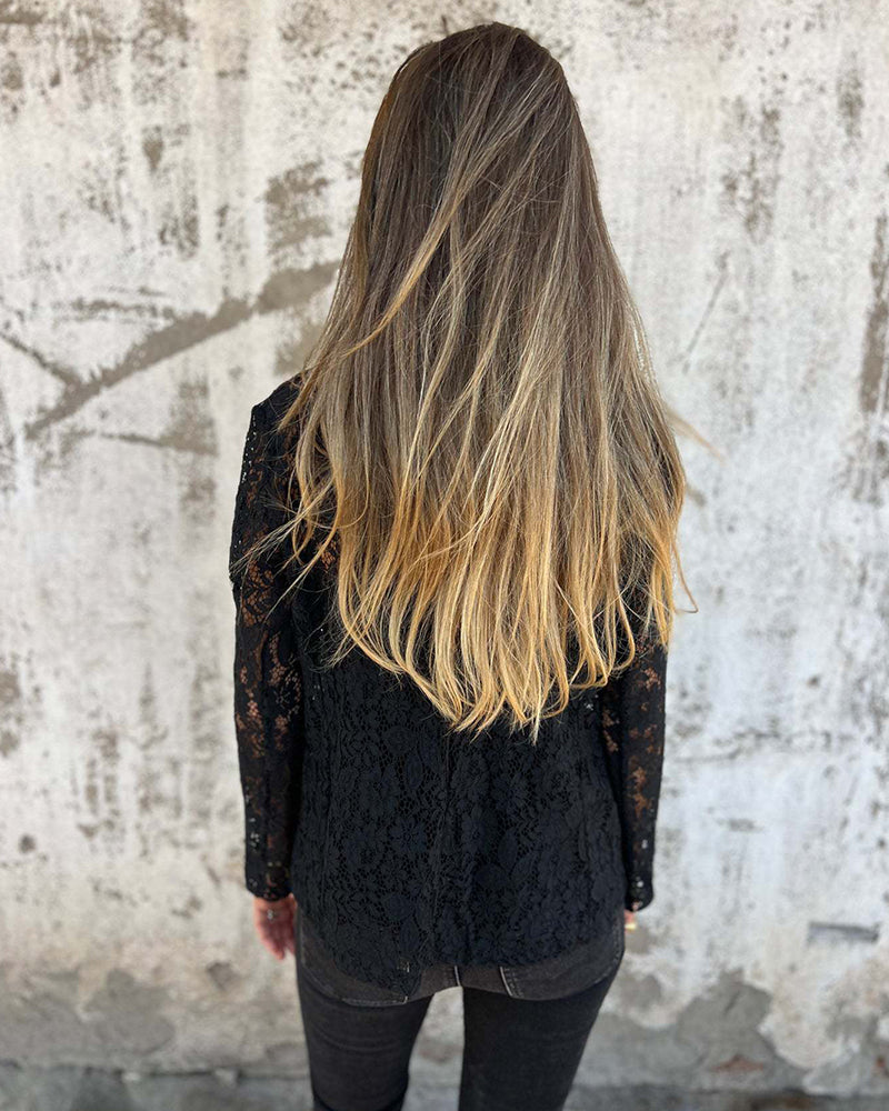 Fiona | Modny damski żakiet z koronką i kołnierzem typu lapel