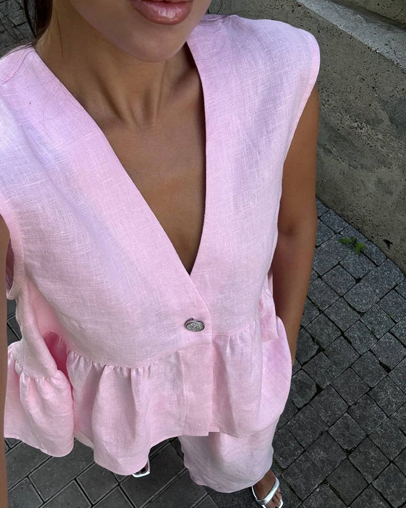 Persis | Komplet damski casual z topem na ramiączkach