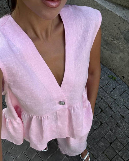Persis | Komplet damski casual z topem na ramiączkach