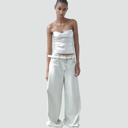 Janie | Metaliczny top damski bez ramiączek w stylu bandeau na przyjęcia