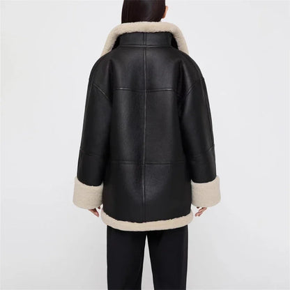 Maja | Damska zimowa kurtka typu shearling