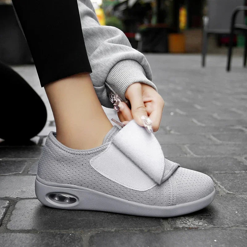 Solenne - Damskie buty ortopedyczne haluks na rzepy z oddychającą siateczką i amortyzacją