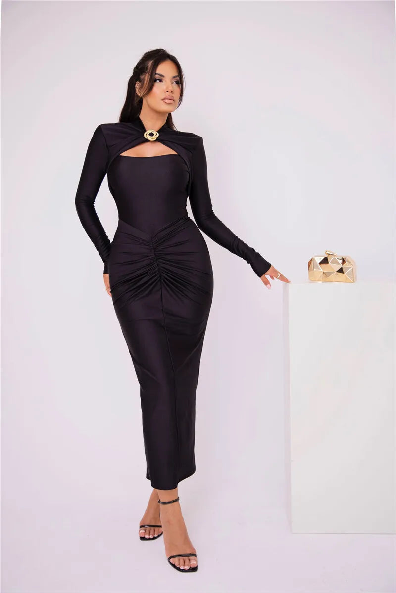 Glenna | Sukienka midi FRESH LABEL Aiaccia elegancka casualowa