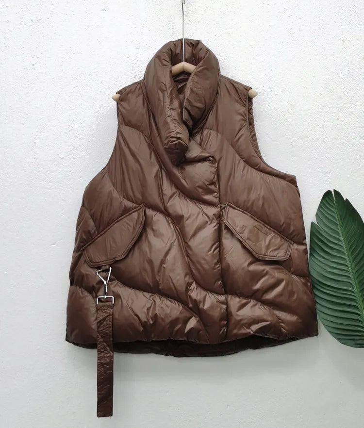 Marvella - Damska pikowana kamizelka oversize – ciepła i stylowa