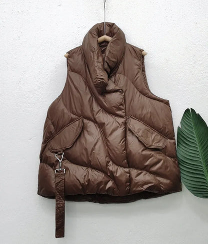 Marvella - Damska pikowana kamizelka oversize – ciepła i stylowa