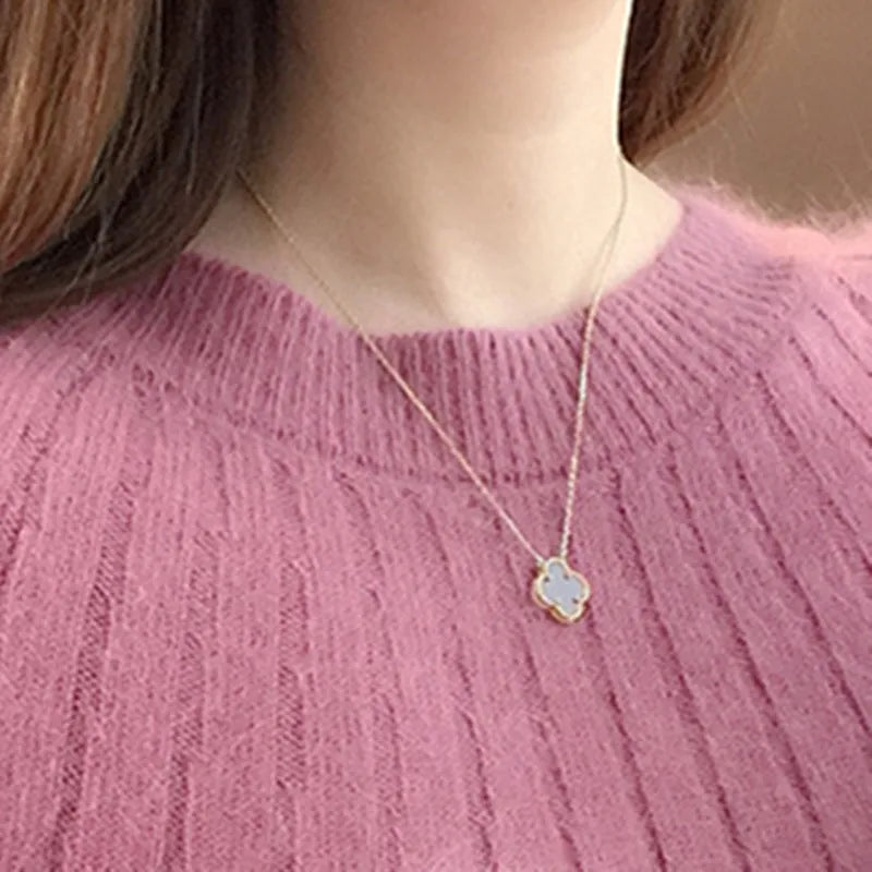 Bianka - Damski sweter kaszmirowy miękki oversize elegancki pulower prążkowany