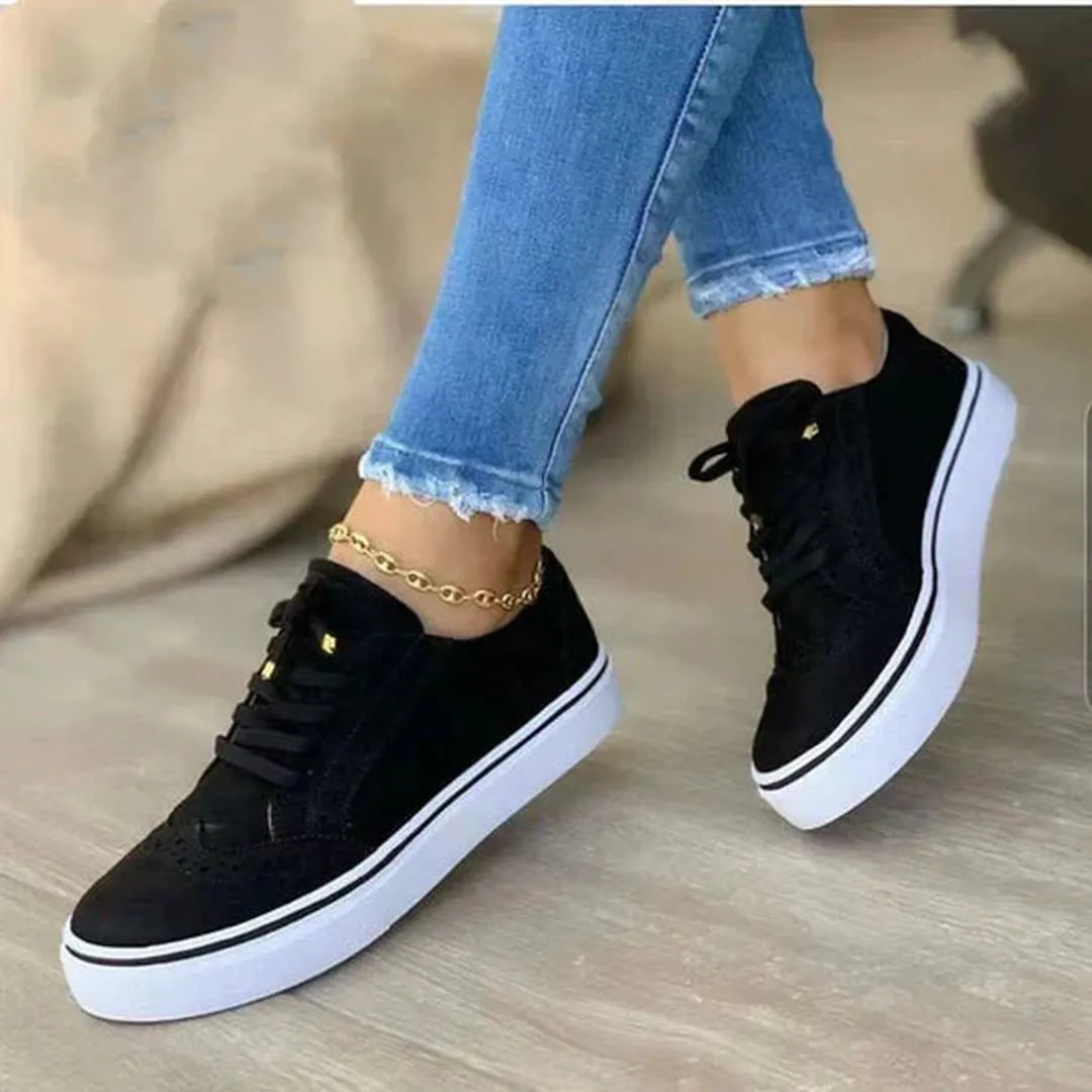 Fleur - Damskie sneakersy ze sznurowaniem – casualowy styl