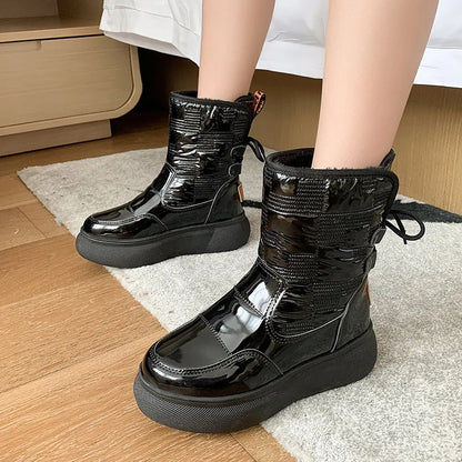 Maeve - Damskie buty śniegowce ocieplane, wodoodporne, styl sportowo-casual